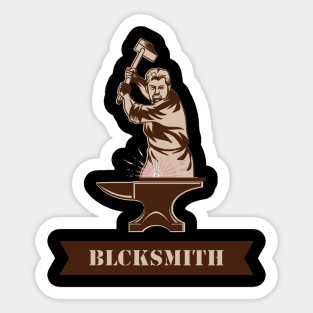 Retro Blacksmithing Man Anvil Gift Shirt Sticker